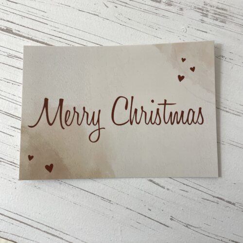 Karte Merry Christmas, beige